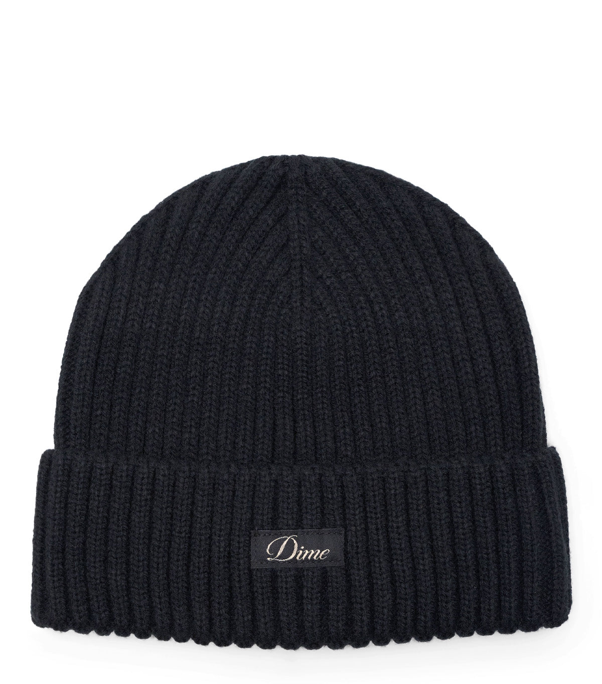 Dime Cursive Rib Beanie Black