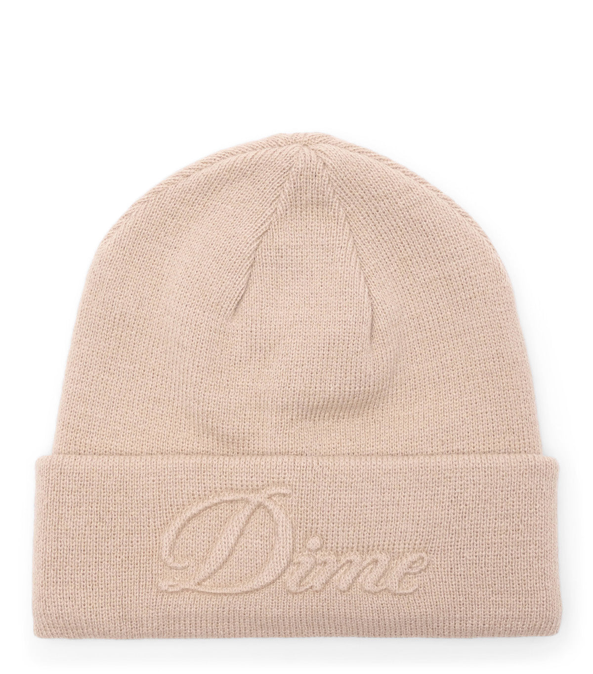 Dime Cursive Fold Beanie Tan