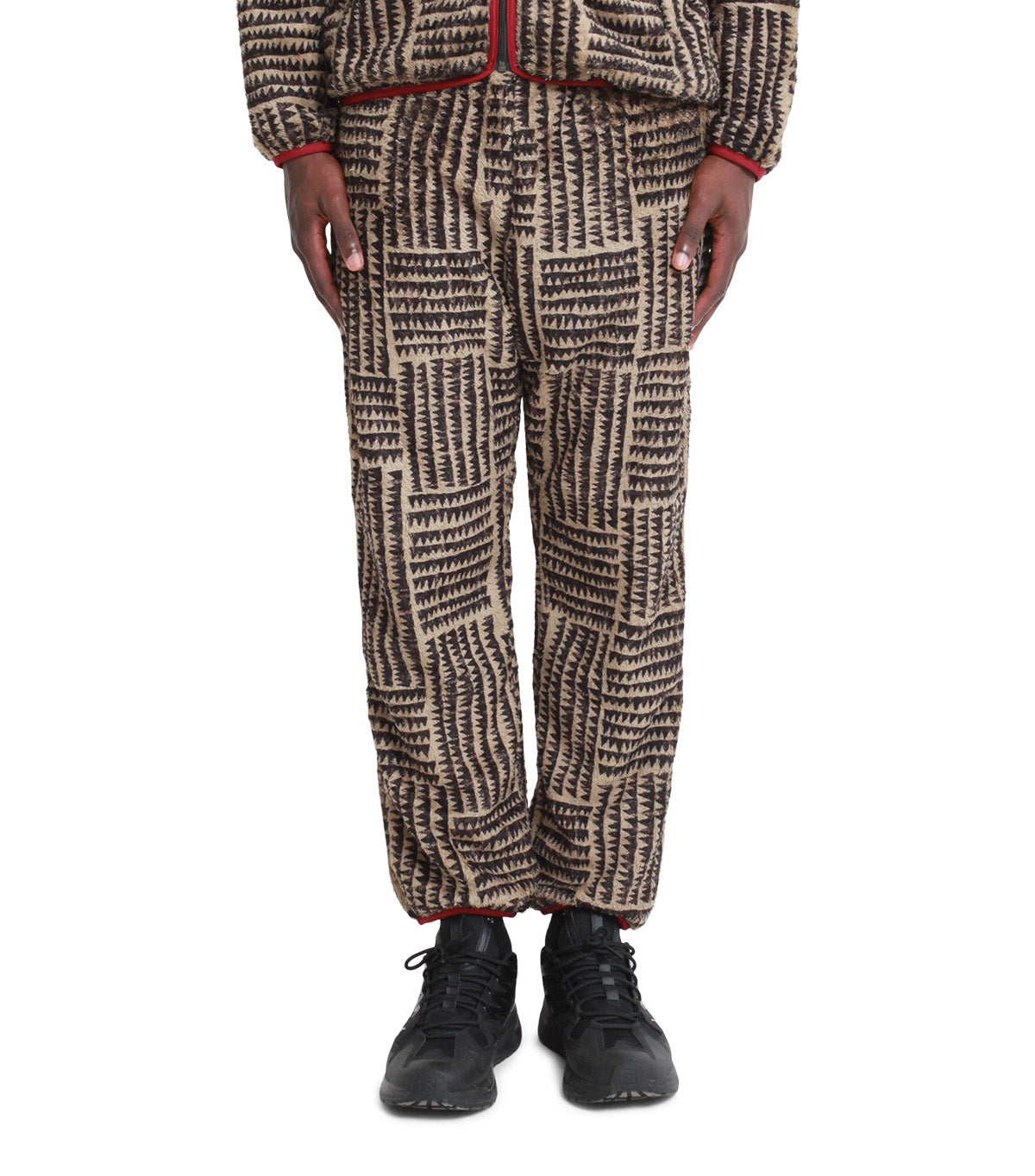 Kapital Hacksaw-Block Fleece Easy Pants Beige
