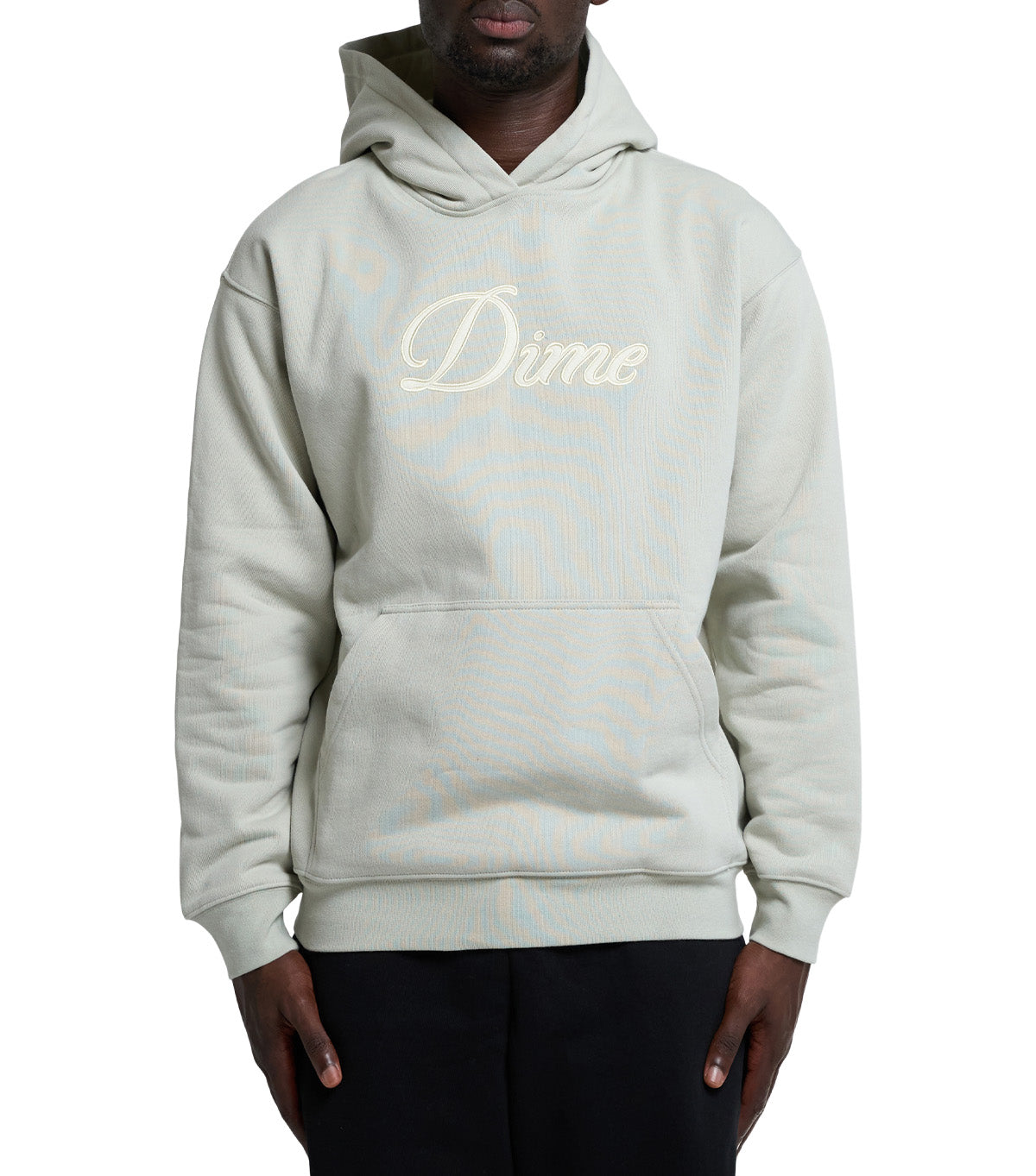 Dime Cursive Hoodie Charcoal Moss
