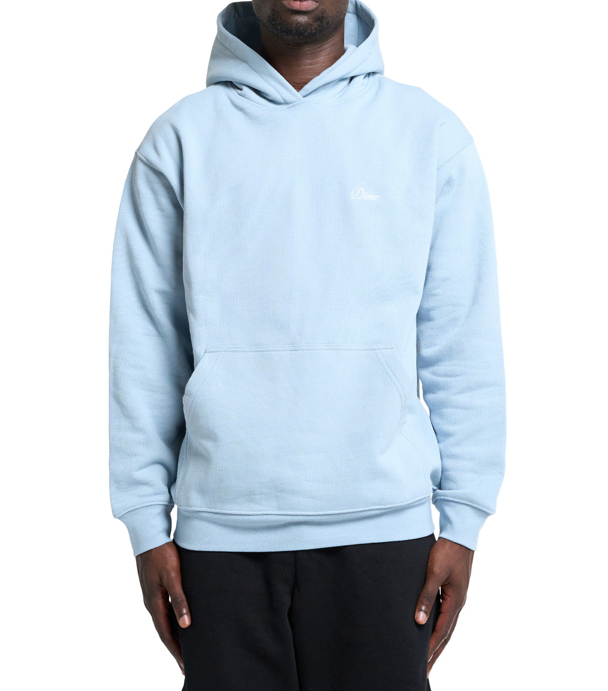 Dime Cursive Small Logo Hoodie Blue Fog