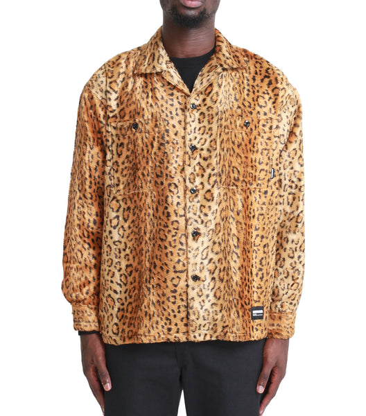 Neighborhood Long Sleeve Fur Shirt Leopard