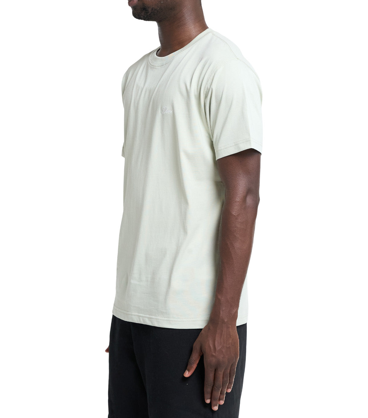 Dime Cursive Small Logo T-Shirt Charcoal Moss