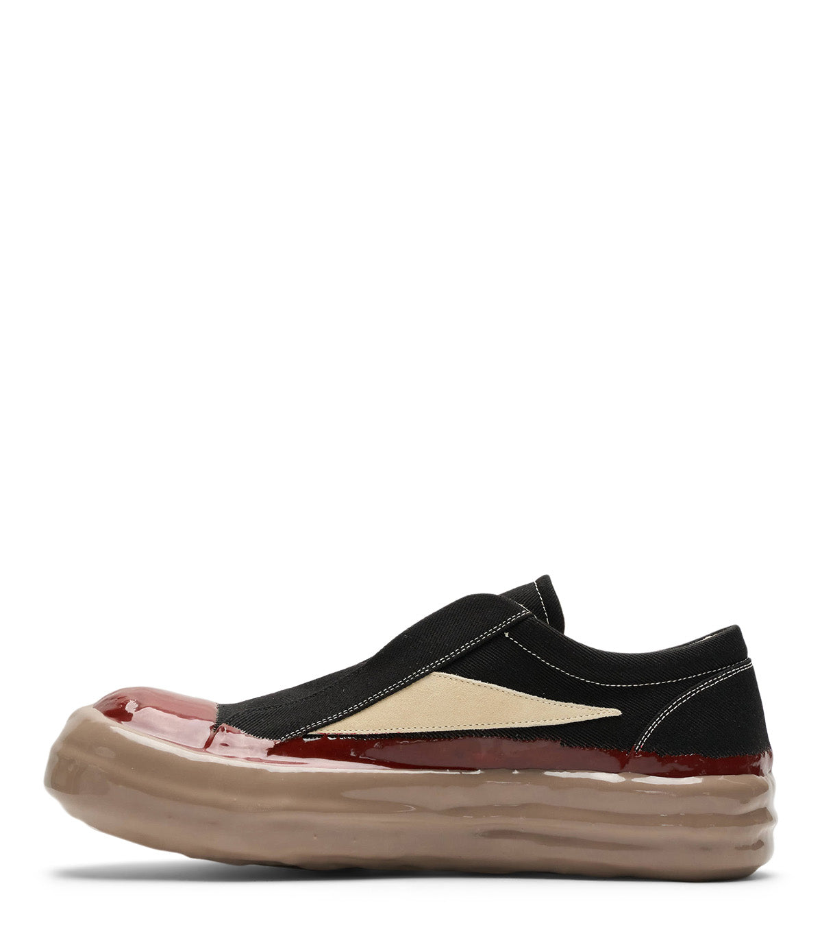Rick Owens DRKSHDW Laceless Vintage Sneaks Black Red