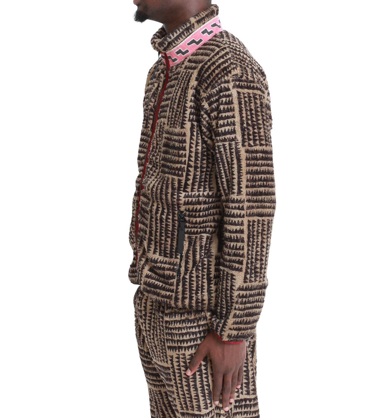Kapital Hacksaw-Block Fleece Zip Blouson Beige