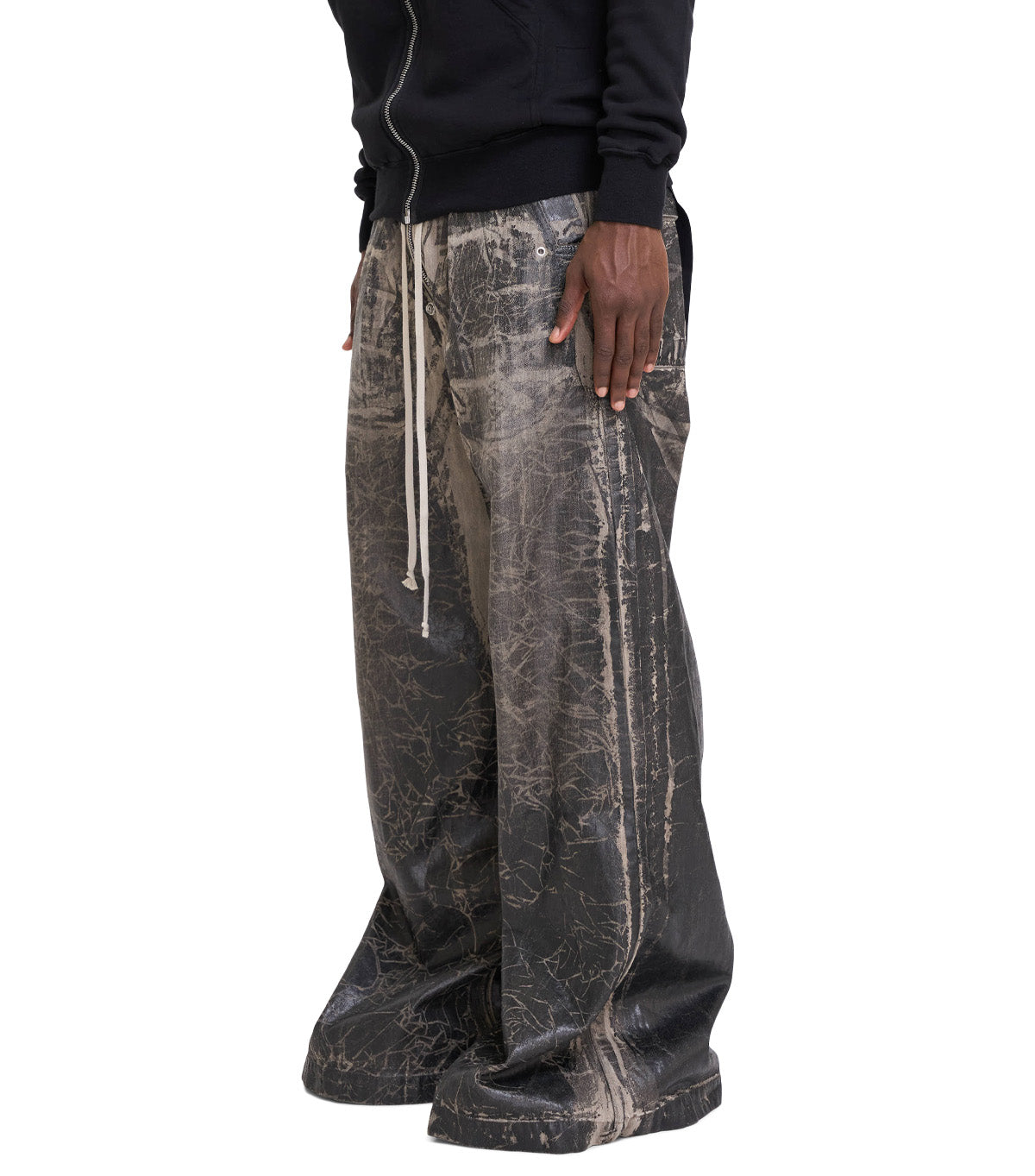 Rick Owens DRKSHDW Geth Belas Black Washed Foil