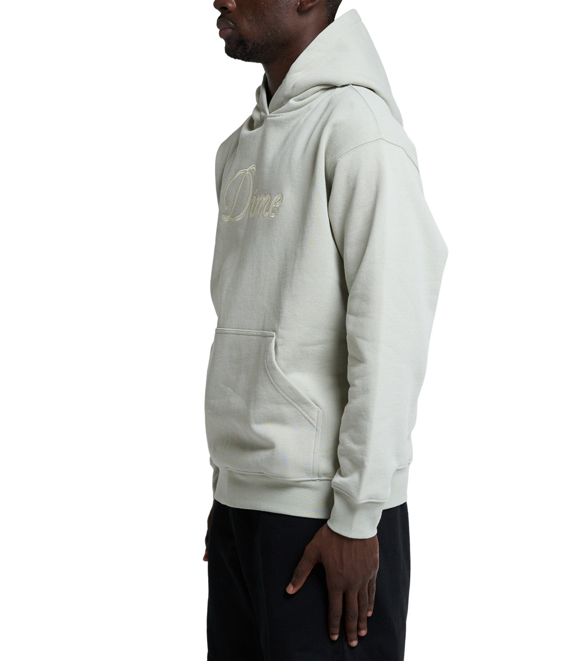Dime Cursive Hoodie Charcoal Moss