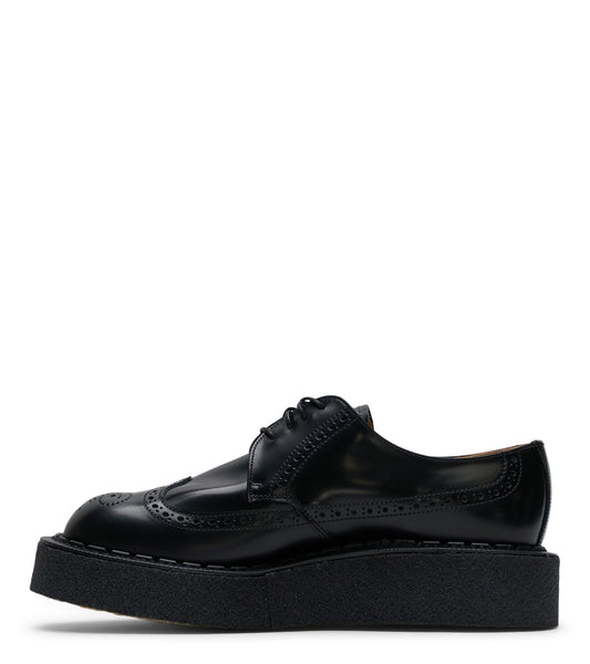 美品 GEORGE COX ポストマン 8 オールブラック CdG Homme Plus X George Cox X John Moore Brogue Black