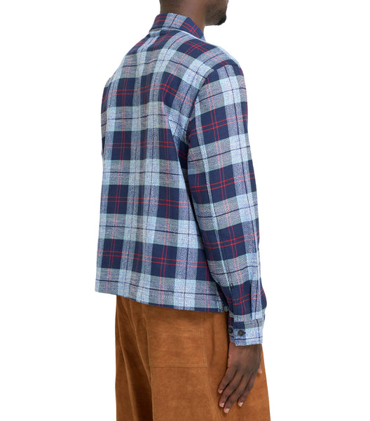 Awake NY Flannel Zip Shirt Blue | SOMEWHERE®