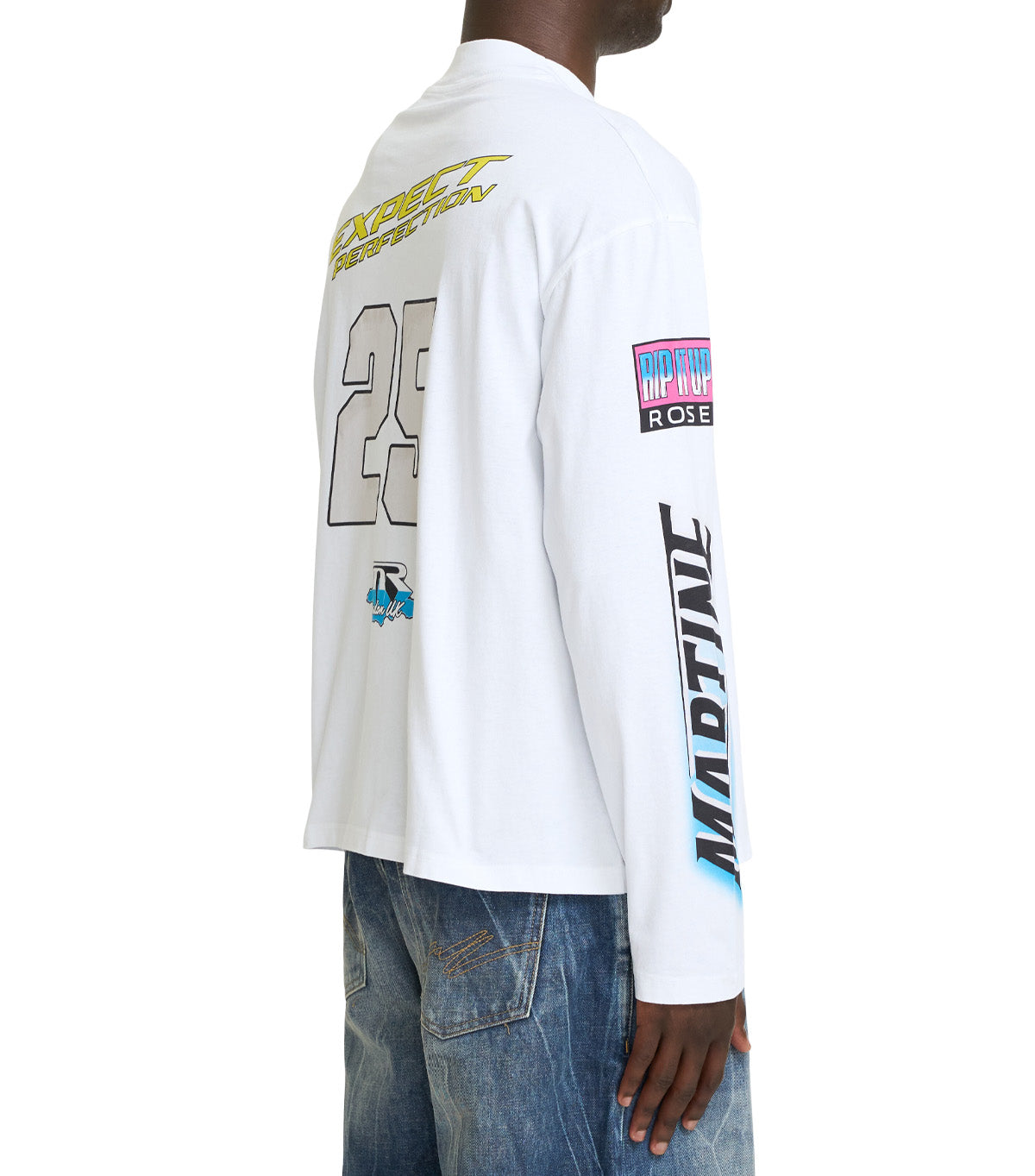 Martine Rose Funnel Neck Long Sleeve White