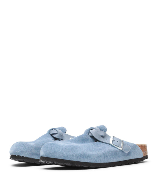 Birkenstock Boston Suede Braided Blue | SOMEWHERE®
