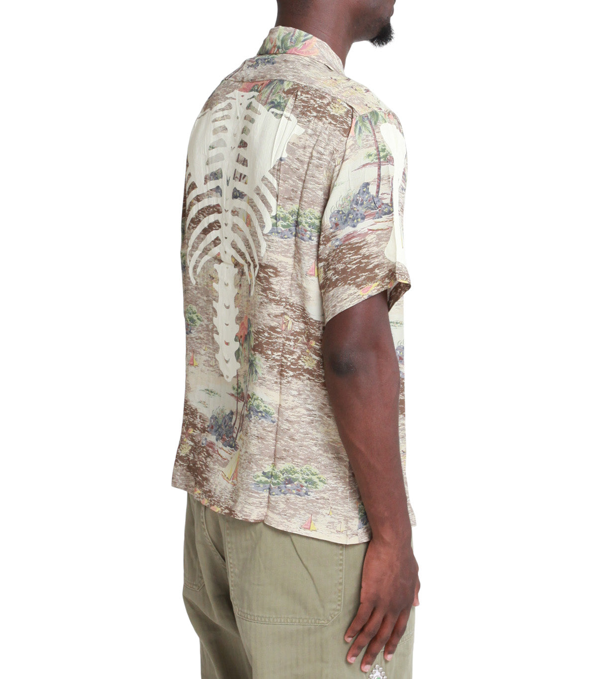 Kapital Rayon Kamekameha Bone Aloha Shirt Brown
