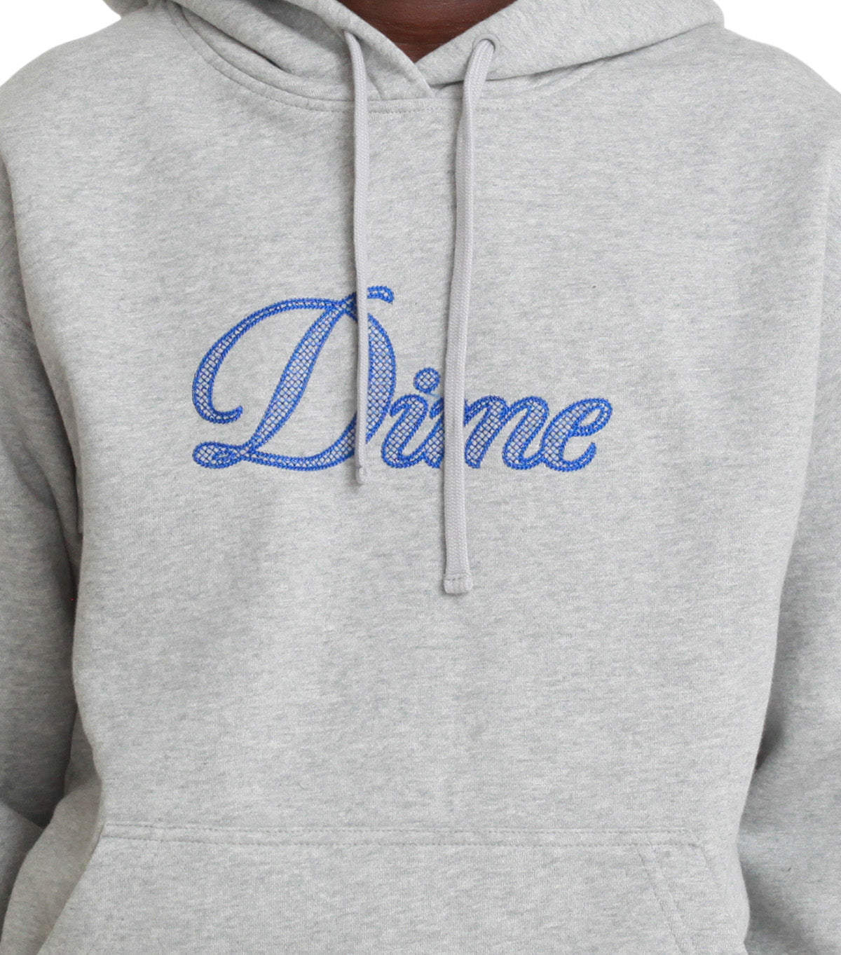 Dime Cursive Logo Hoodie Heather Grey