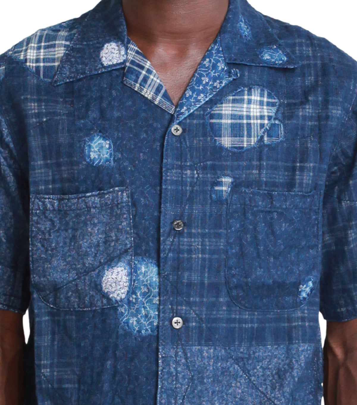 Kapital Patchwork Boro Aloha Shirt Indigo