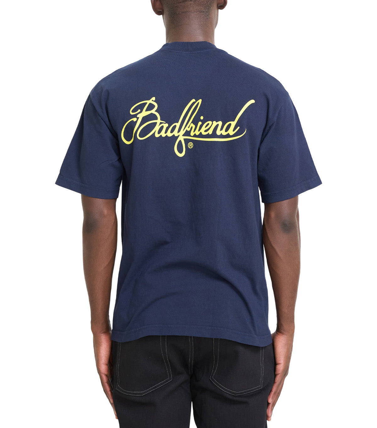 Badfriend Cursive Logo T-Shirt Navy