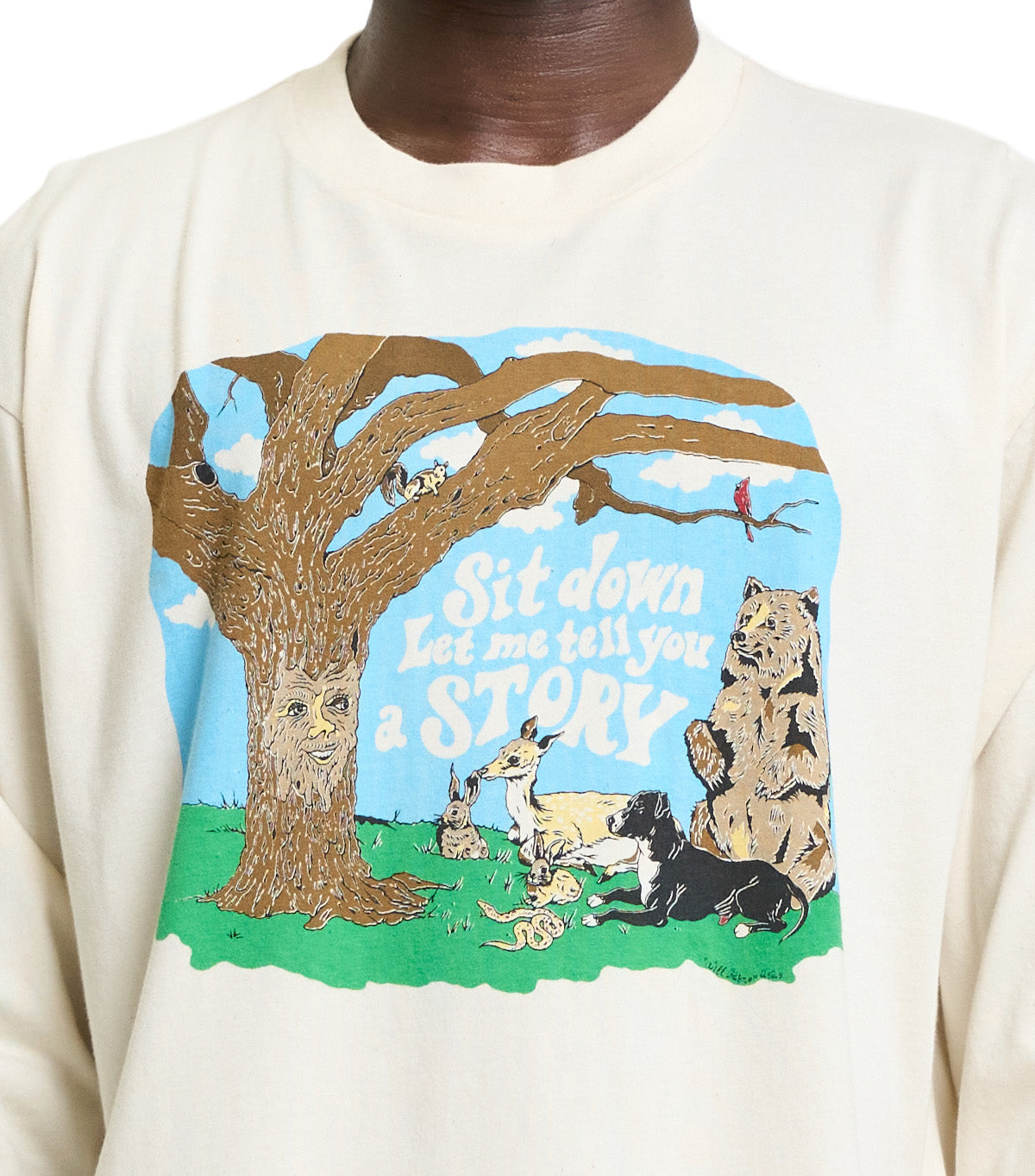 Story MFG Grateful Tee Long Sleeve Ecru Cream