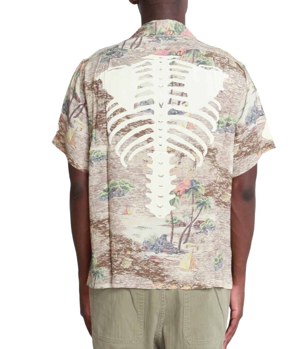 Kapital Rayon Kamekameha Bone Aloha Shirt Brown