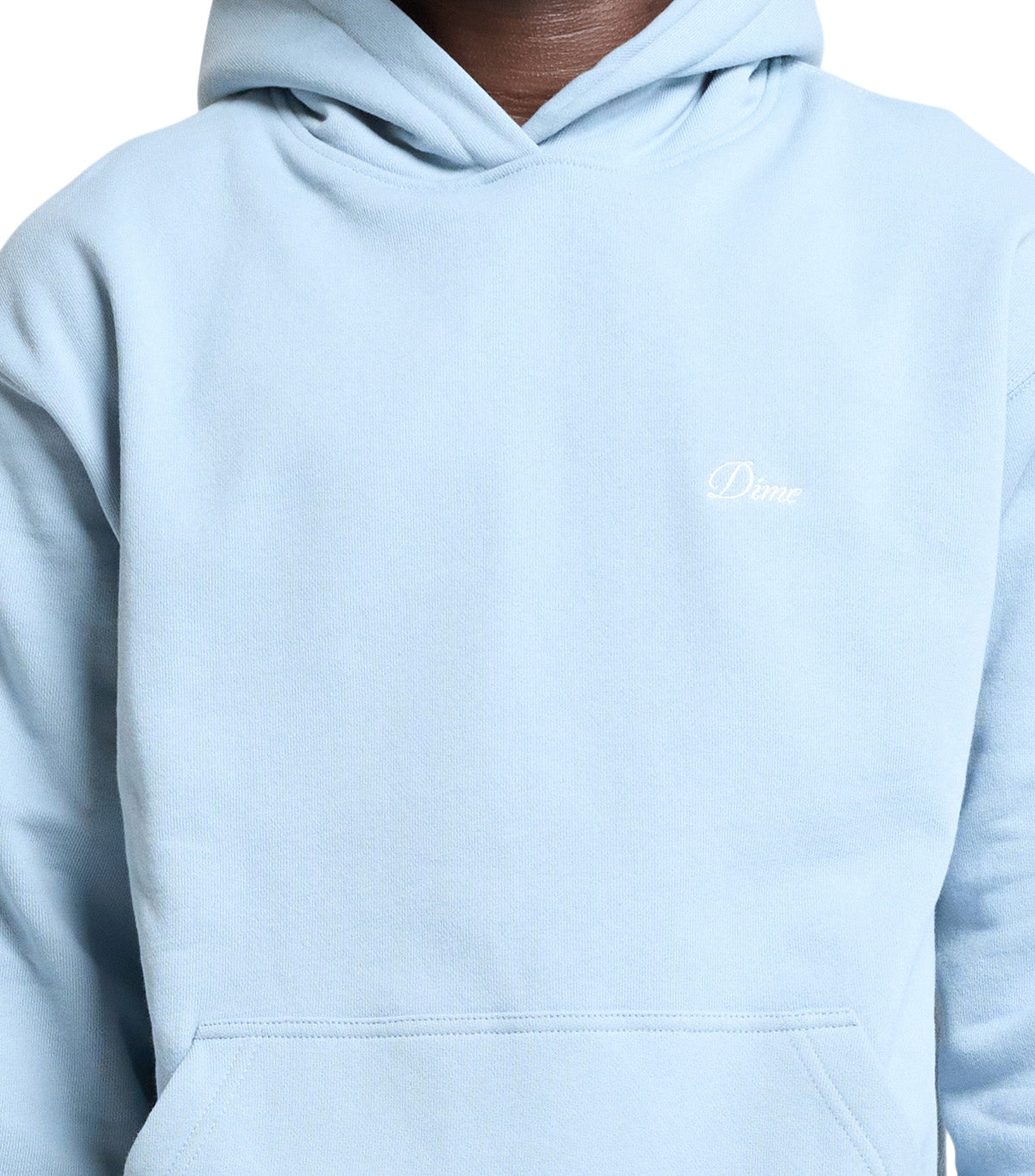 Dime Cursive Small Logo Hoodie Blue Fog