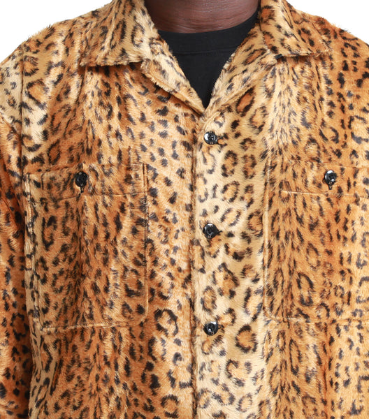 Neighborhood Long Sleeve Fur Shirt Leopard