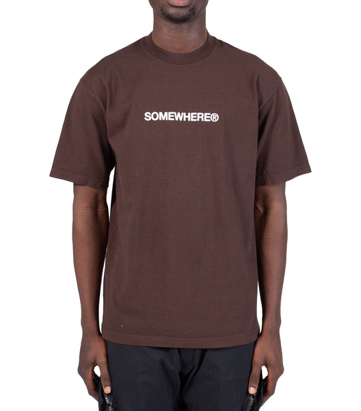 SOMEWHERE Large Logo T-Shirt Brown
