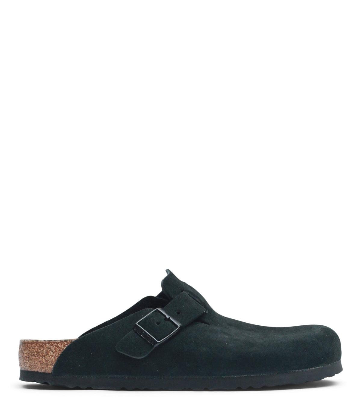 Birkenstock Boston Soft Footbed Suede Black | SOMEWHERE