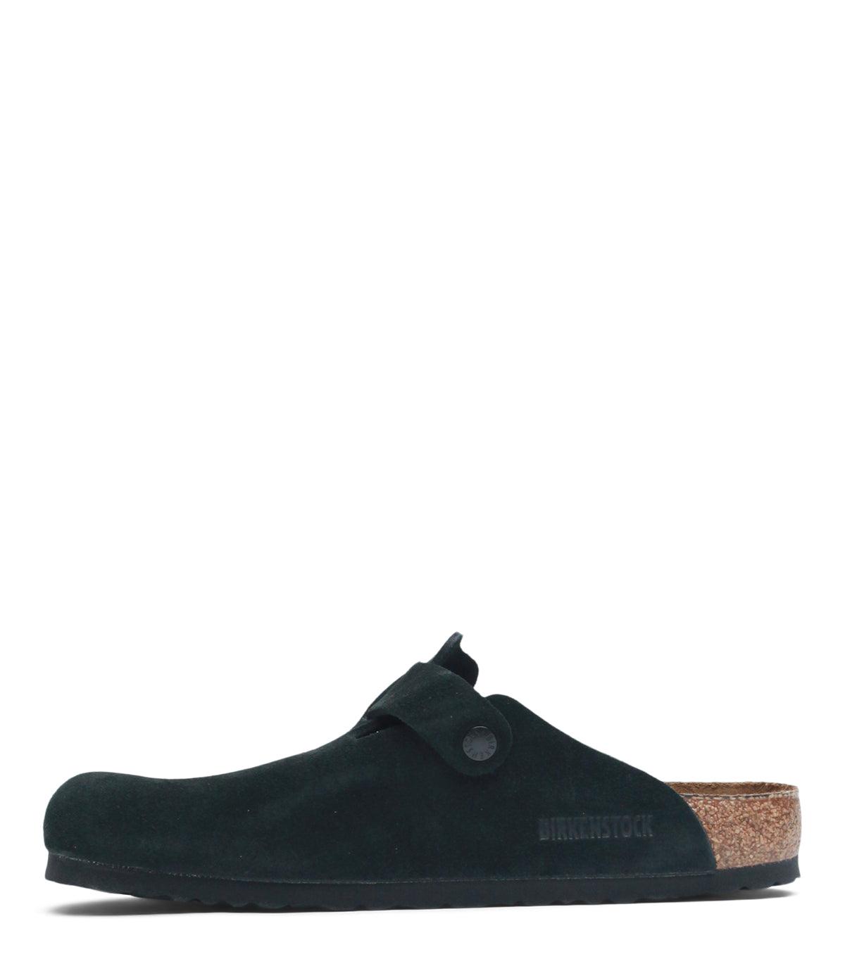 Birkenstock Boston Soft Footbed Suede Black | SOMEWHERE
