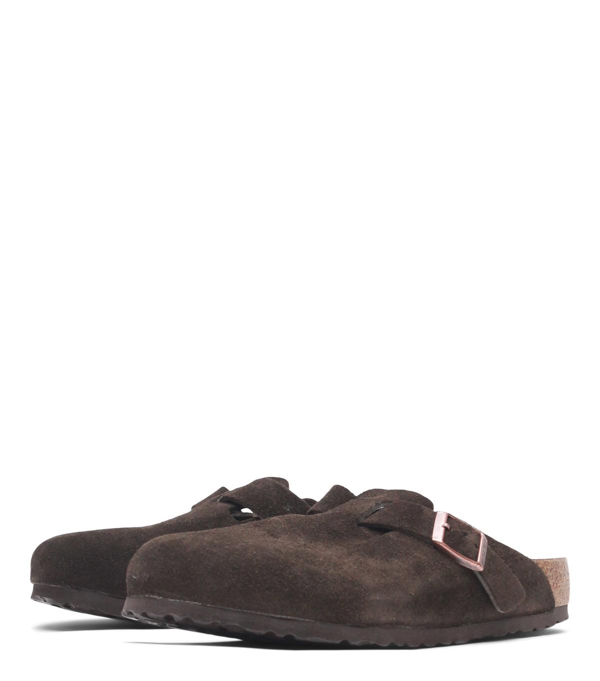 Birkenstock Boston Soft Footbed Suede Mocha | SOMEWHERE