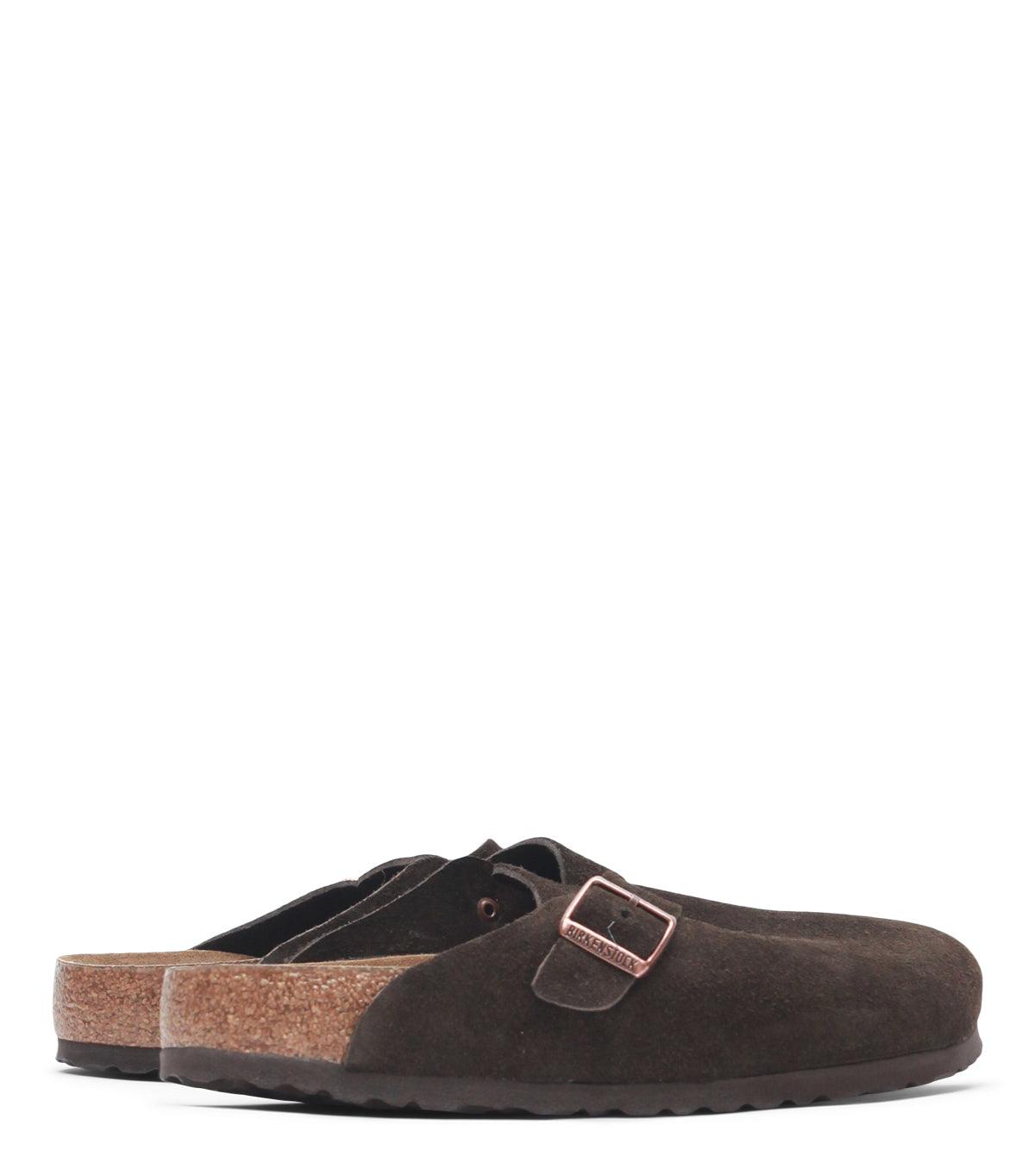 Birkenstock Boston Soft Footbed Suede Mocha | SOMEWHERE