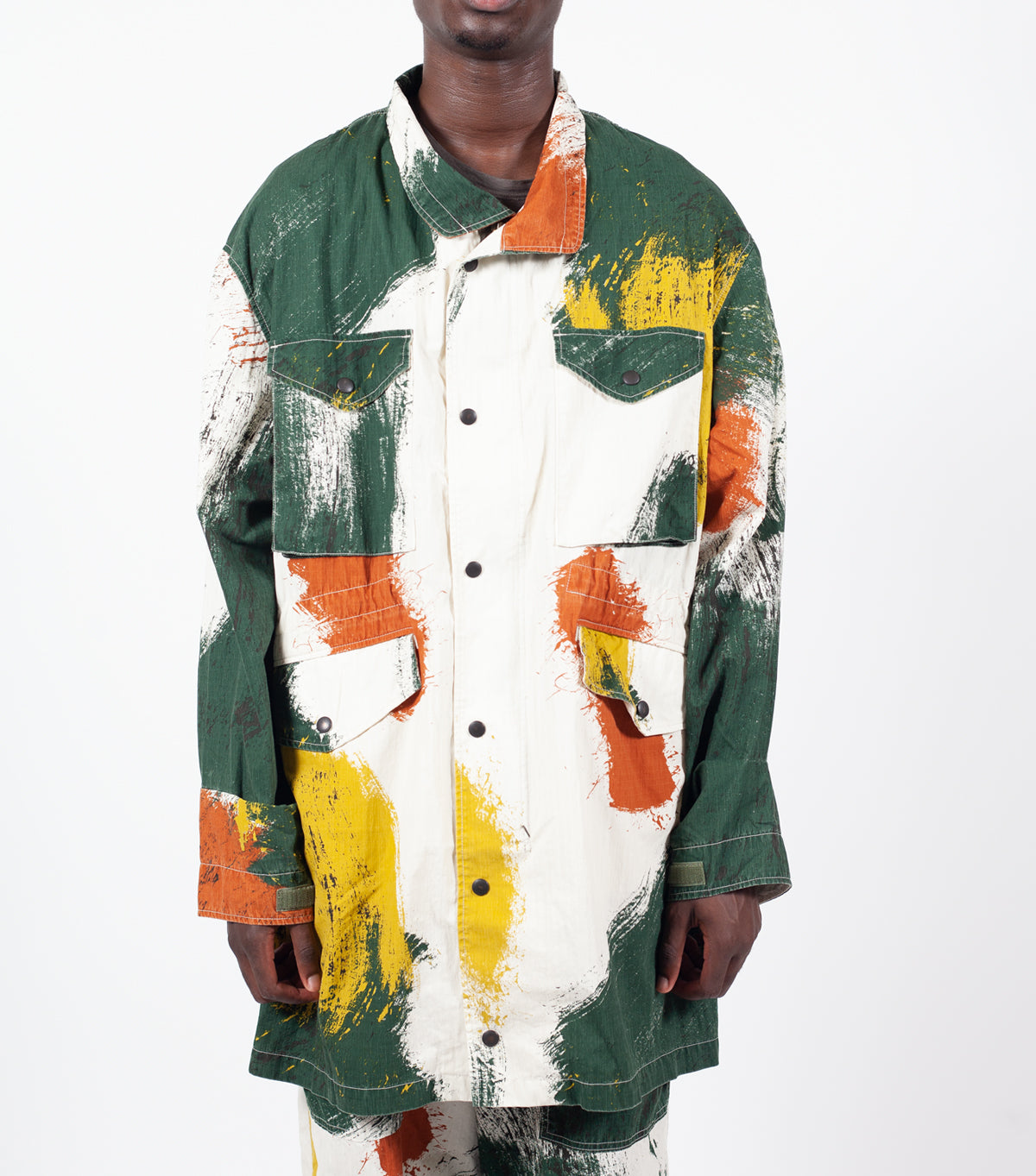 Kapital Brush Camo Resizing Fieldcoat Ecru