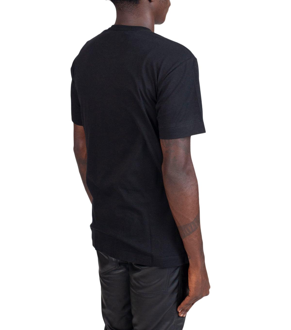 CdG PLAY Single Red Heart T-Shirt Black | SOMEWHERE