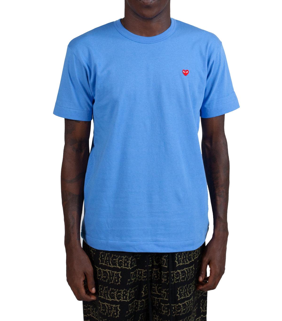 CdG PLAY Small Red Heart T-Shirt Blue