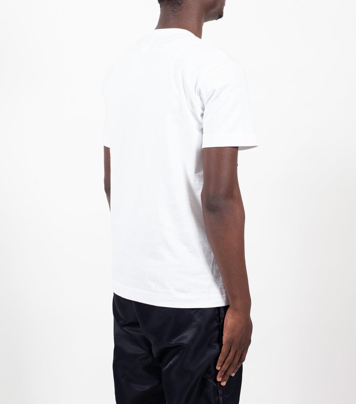 CdG PLAY White Multi Logo T-Shirt Black Heart | SOMEWHERE