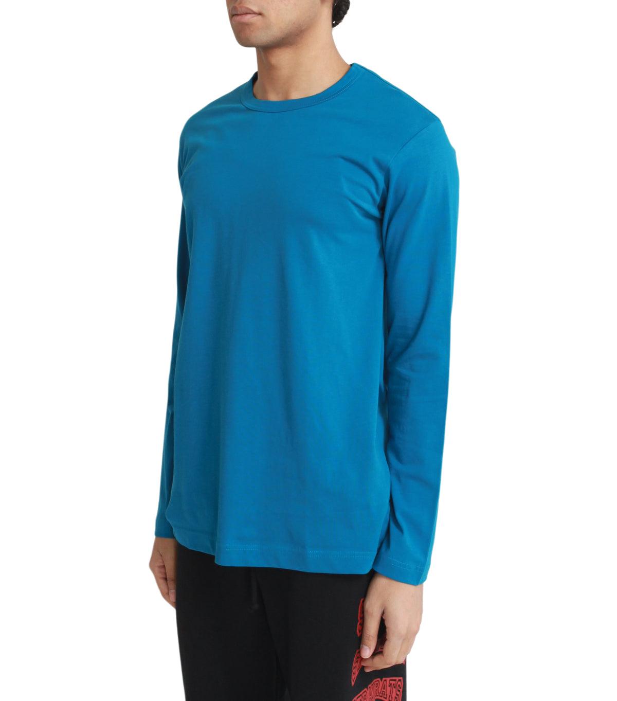 CdG SHIRT Rear Logo Long Sleeve T-Shirt Blue | SOMEWHERE