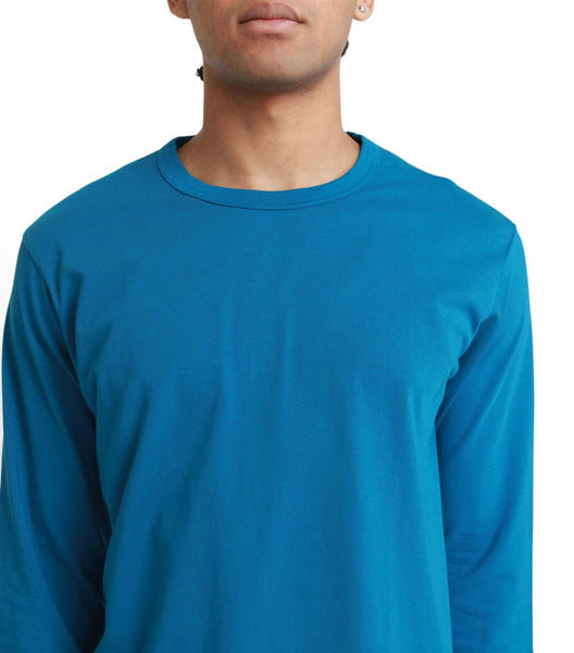 CdG SHIRT Rear Logo Long Sleeve T-Shirt Blue | SOMEWHERE