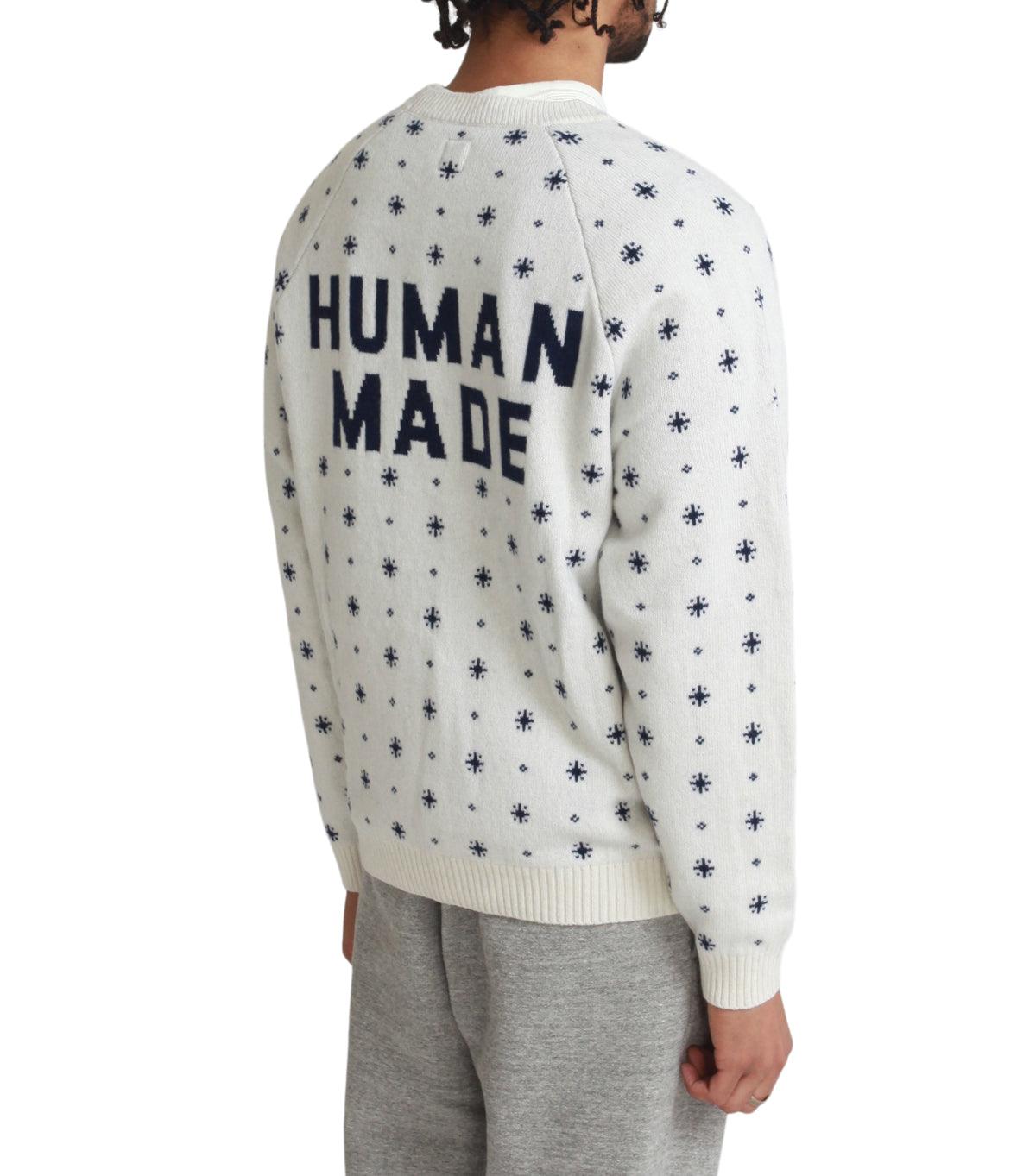 Human Made Polar Bear Jacquard Knit Sweater White | SOMEWHERE