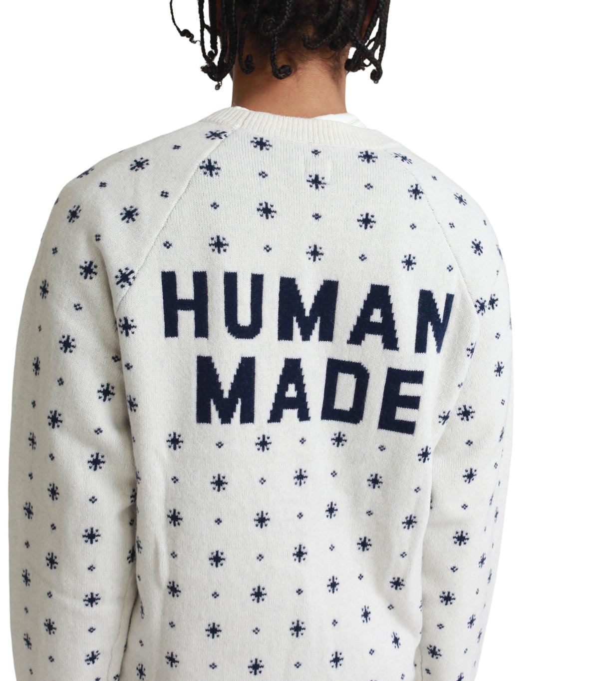 Human Made Polar Bear Jacquard Knit Sweater White | SOMEWHERE
