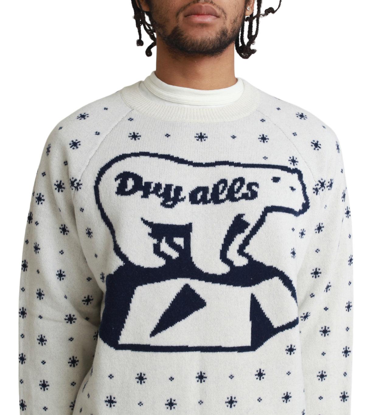 Human Made Polar Bear Jacquard Knit Sweater White | SOMEWHERE