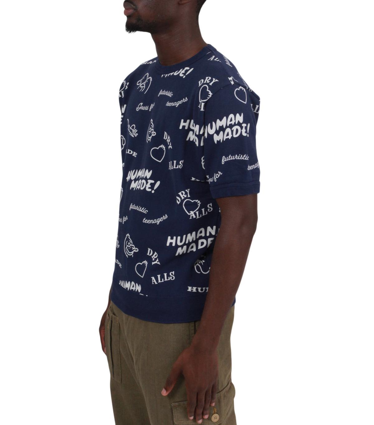 Human Made Printed S/S Sweatshirt Navy | SOMEWHERE
