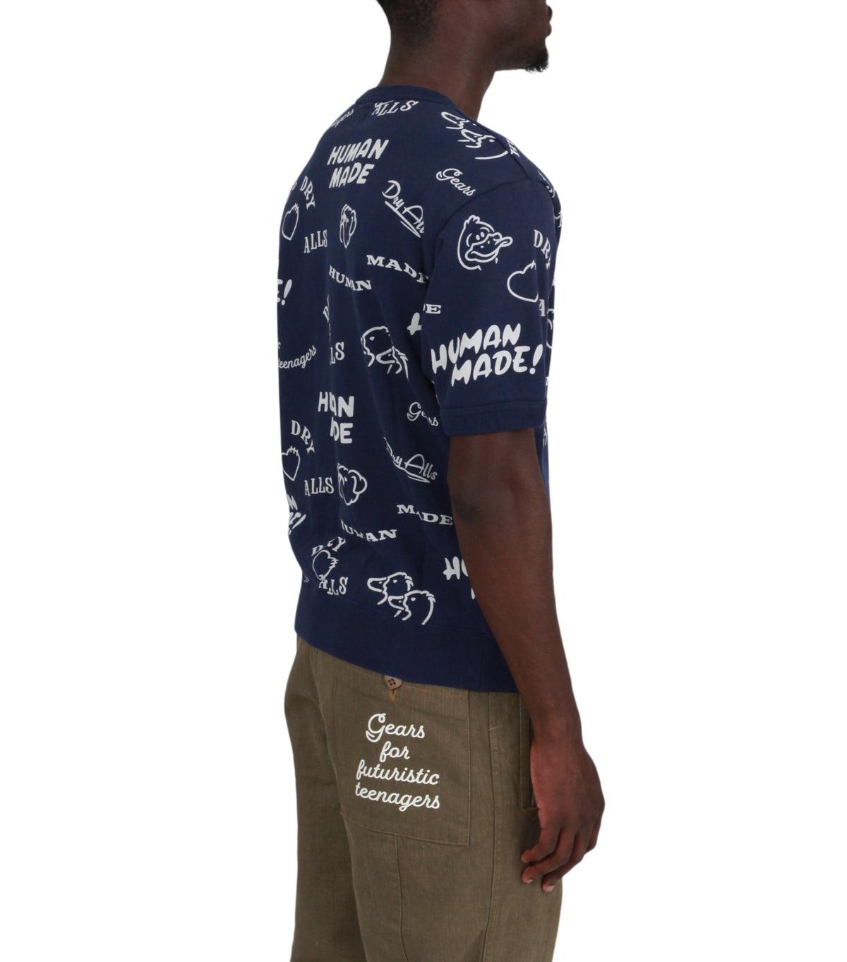 Human Made Printed S/S Sweatshirt Navy | SOMEWHERE
