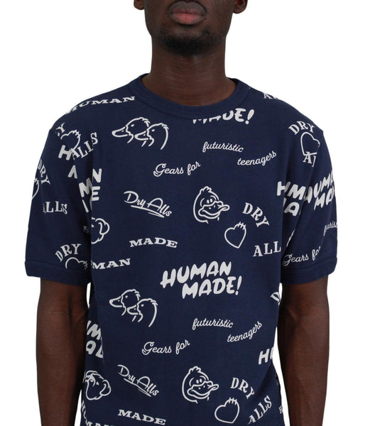 Human Made Printed S/S Sweatshirt Navy | SOMEWHERE