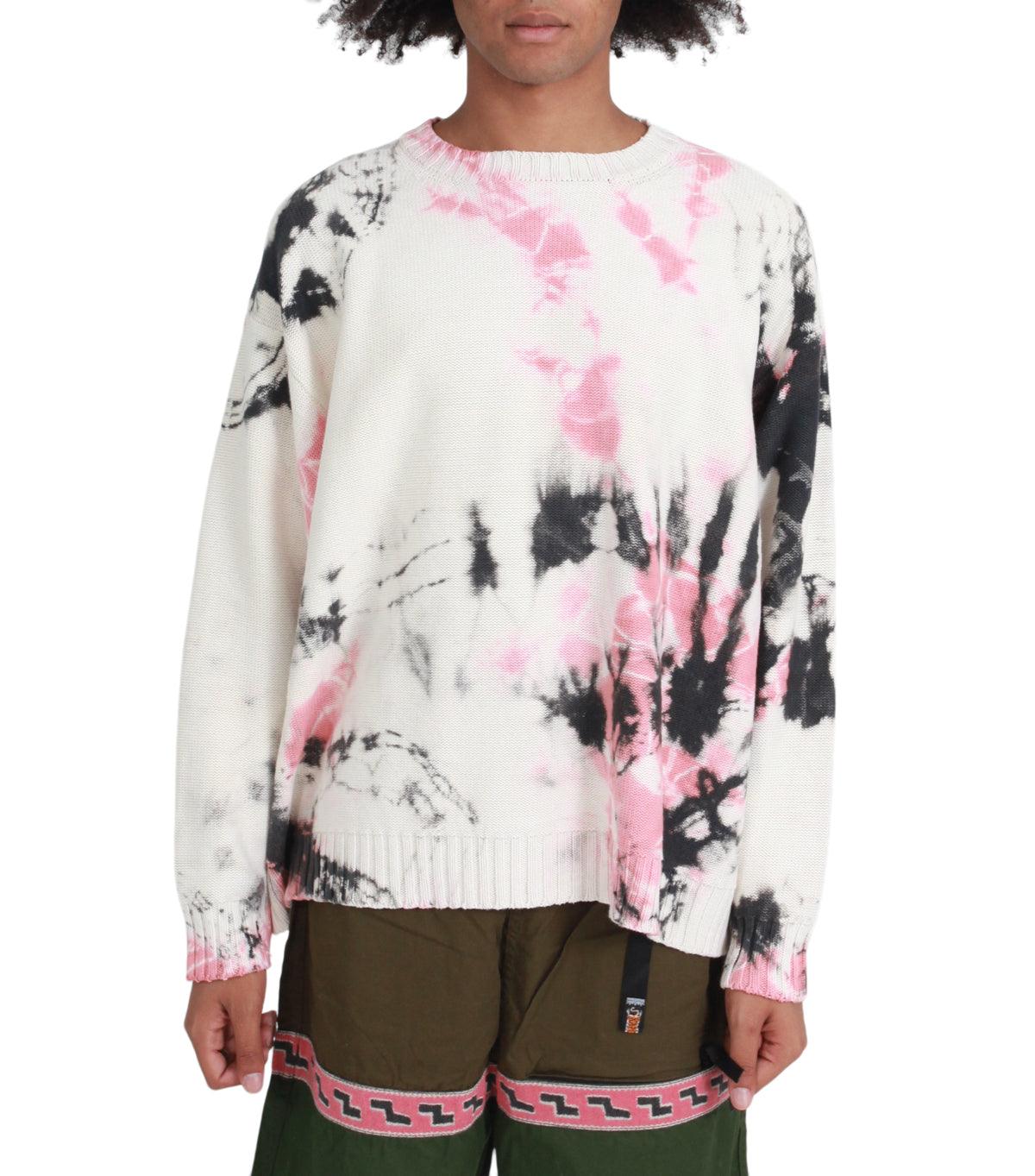 Kapital 5G Cotton Knit Crew Sweater (Ashbury Dyed) Black Pink | SOMEWHERE