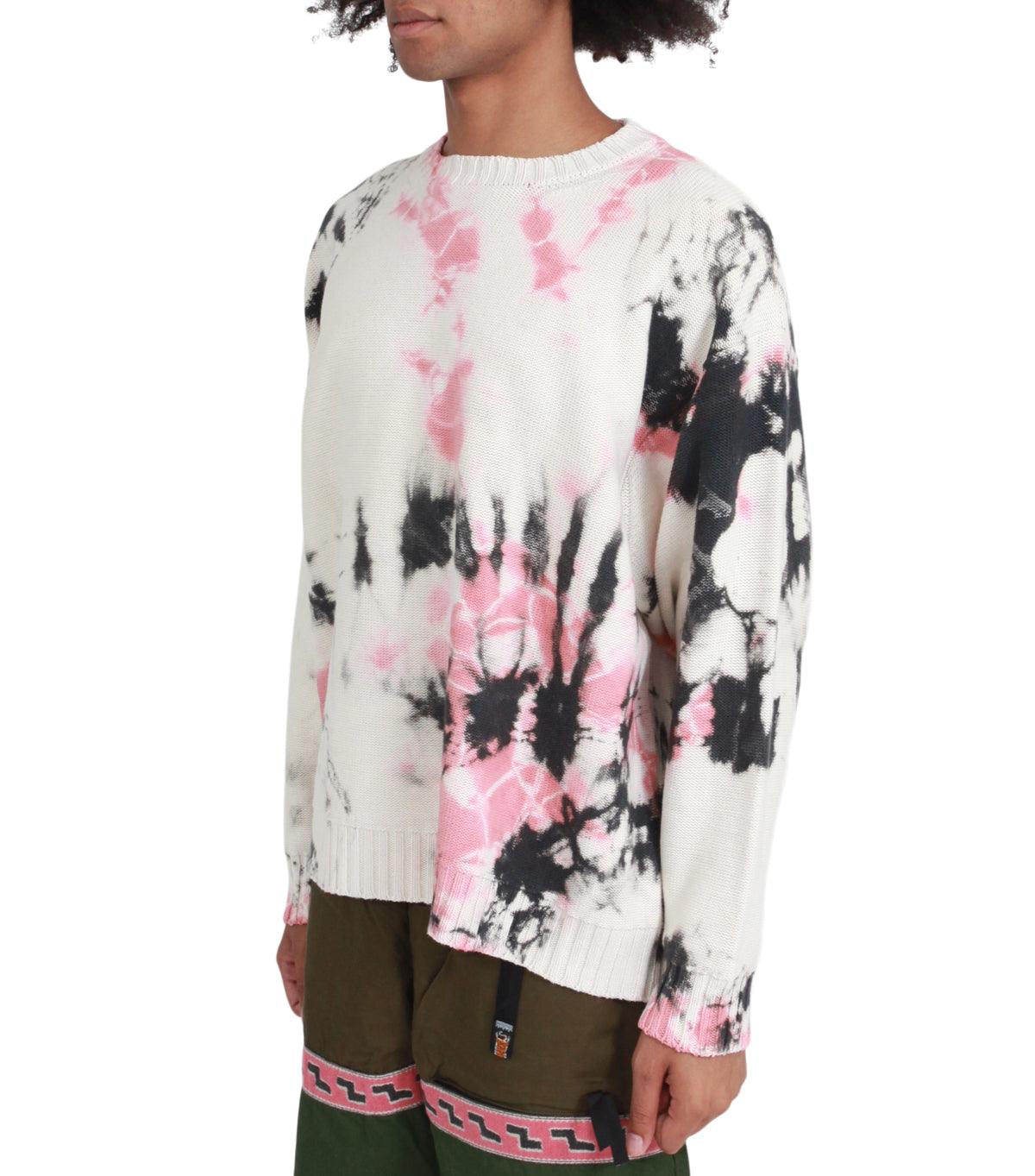 Kapital 5G Cotton Knit Crew Sweater (Ashbury Dyed) Black Pink | SOMEWHERE