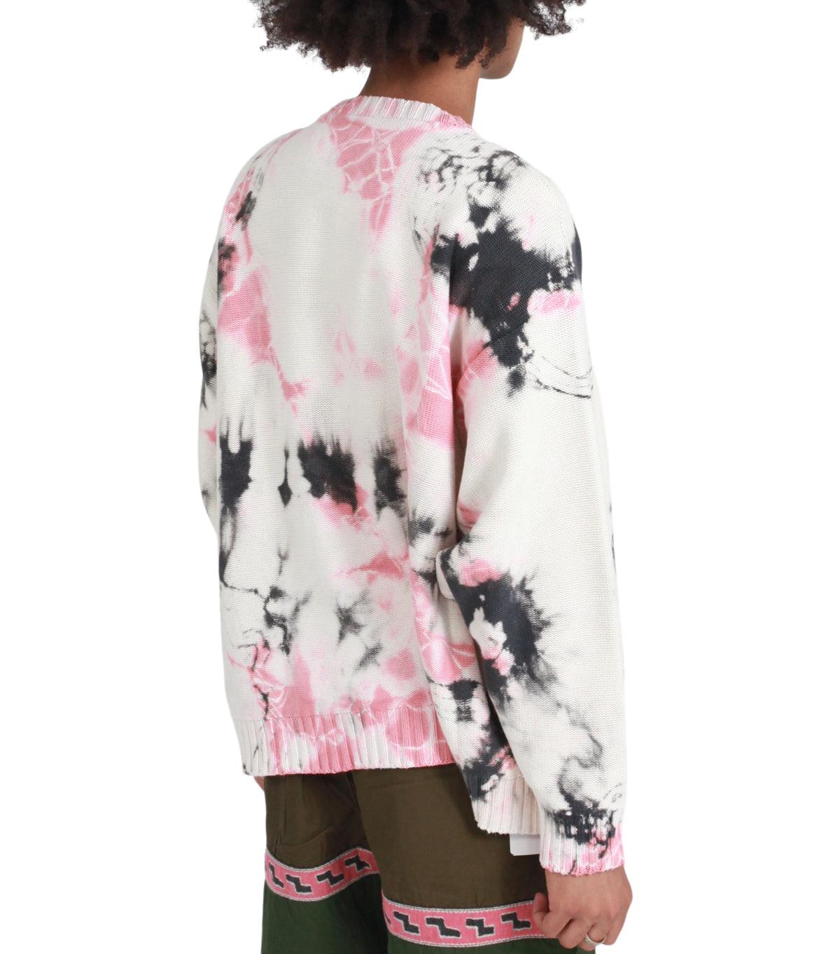 Kapital 5G Cotton Knit Crew Sweater (Ashbury Dyed) Black Pink | SOMEWHERE