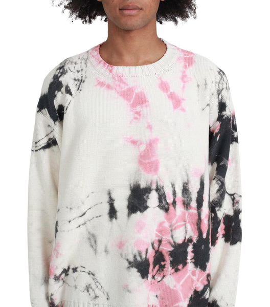 Kapital 5G Cotton Knit Crew Sweater (Ashbury Dyed) Black Pink | SOMEWHERE