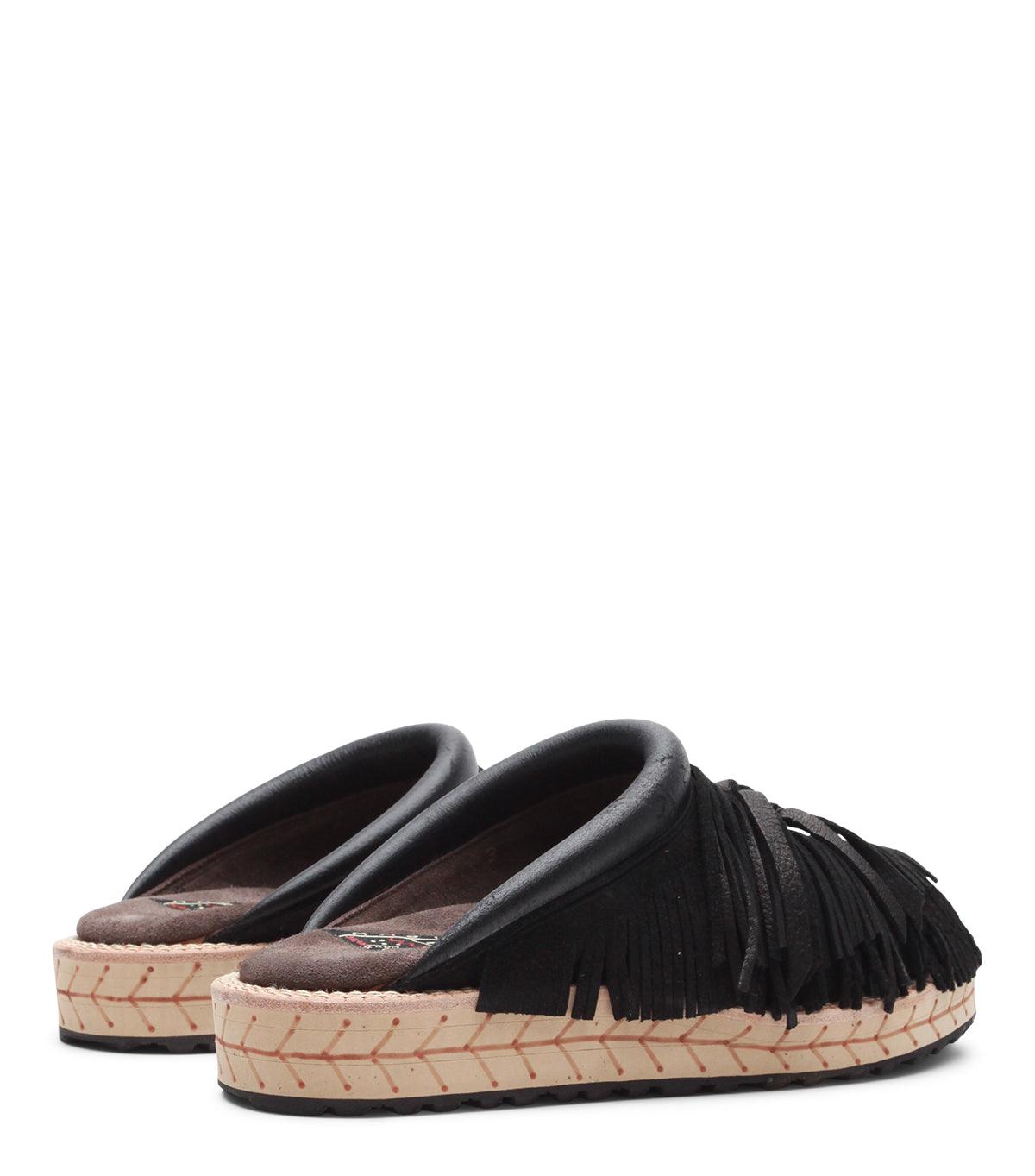 Kapital Deer Leather Pueblo Sabot Sandals Black | SOMEWHERE