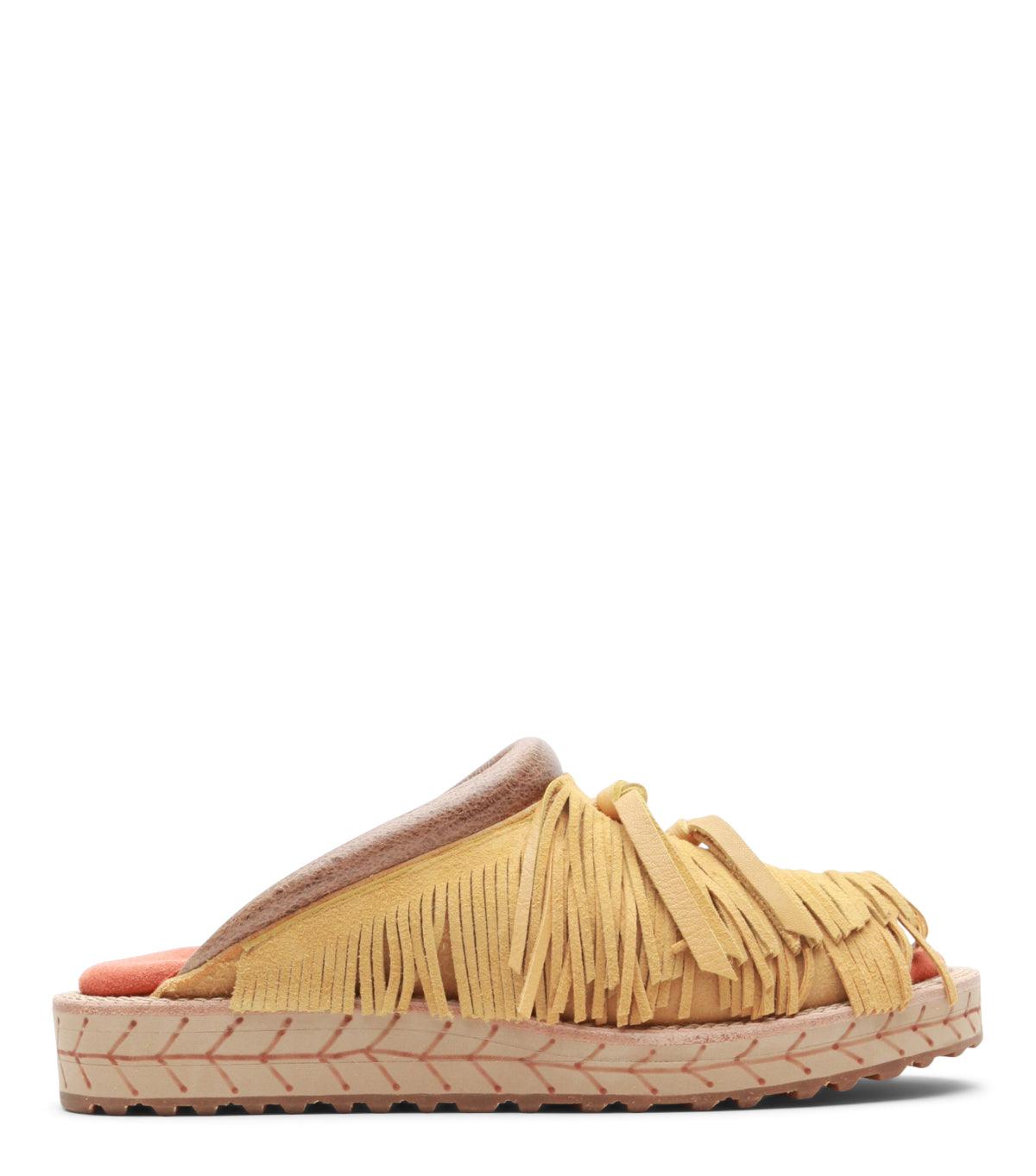 Kapital Deer Leather Pueblo Sabot Sandals Yellow | SOMEWHERE