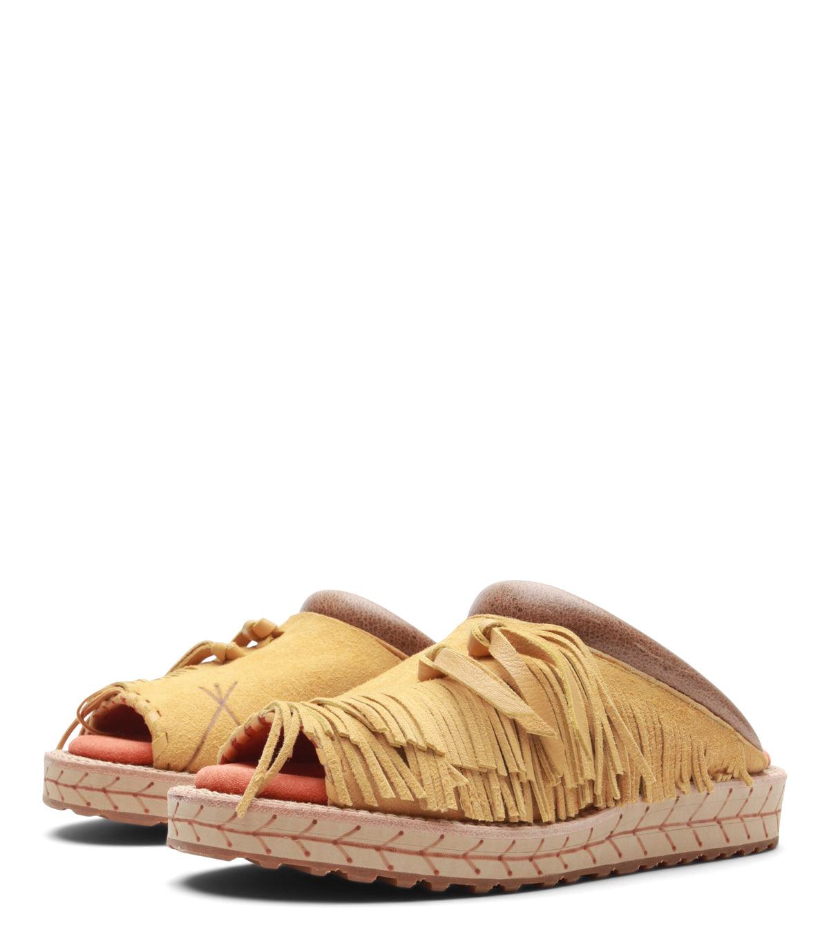 Kapital Deer Leather Pueblo Sabot Sandals Yellow | SOMEWHERE