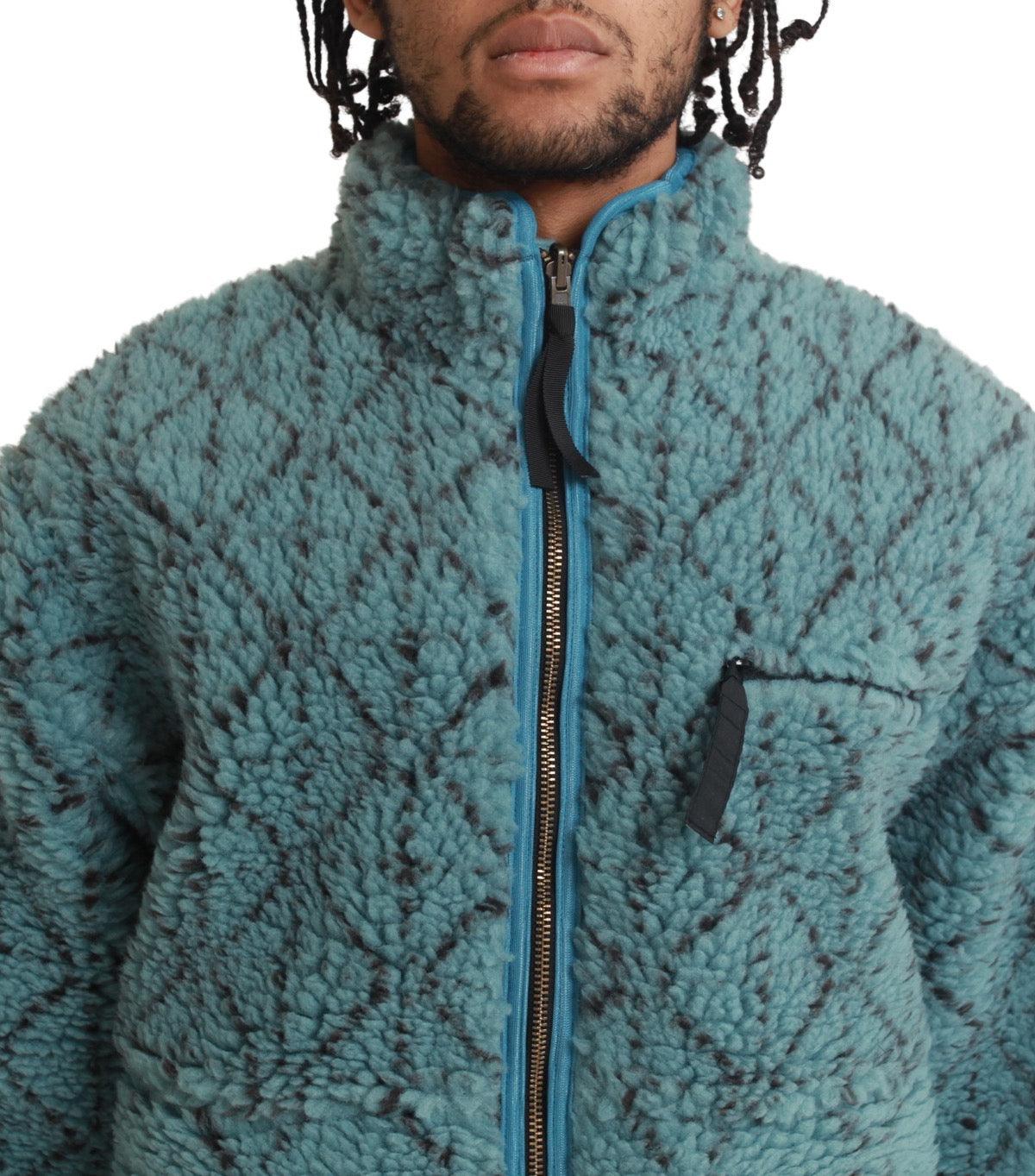 Kapital Do-Gi Sashiko Boa Fleece Reversible Blouson Blue | SOMEWHERE
