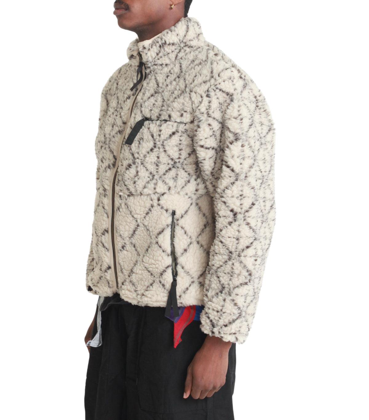 Kapital Do-Gi Sashiko Boa Fleece Reversible Blouson Ecru | SOMEWHERE