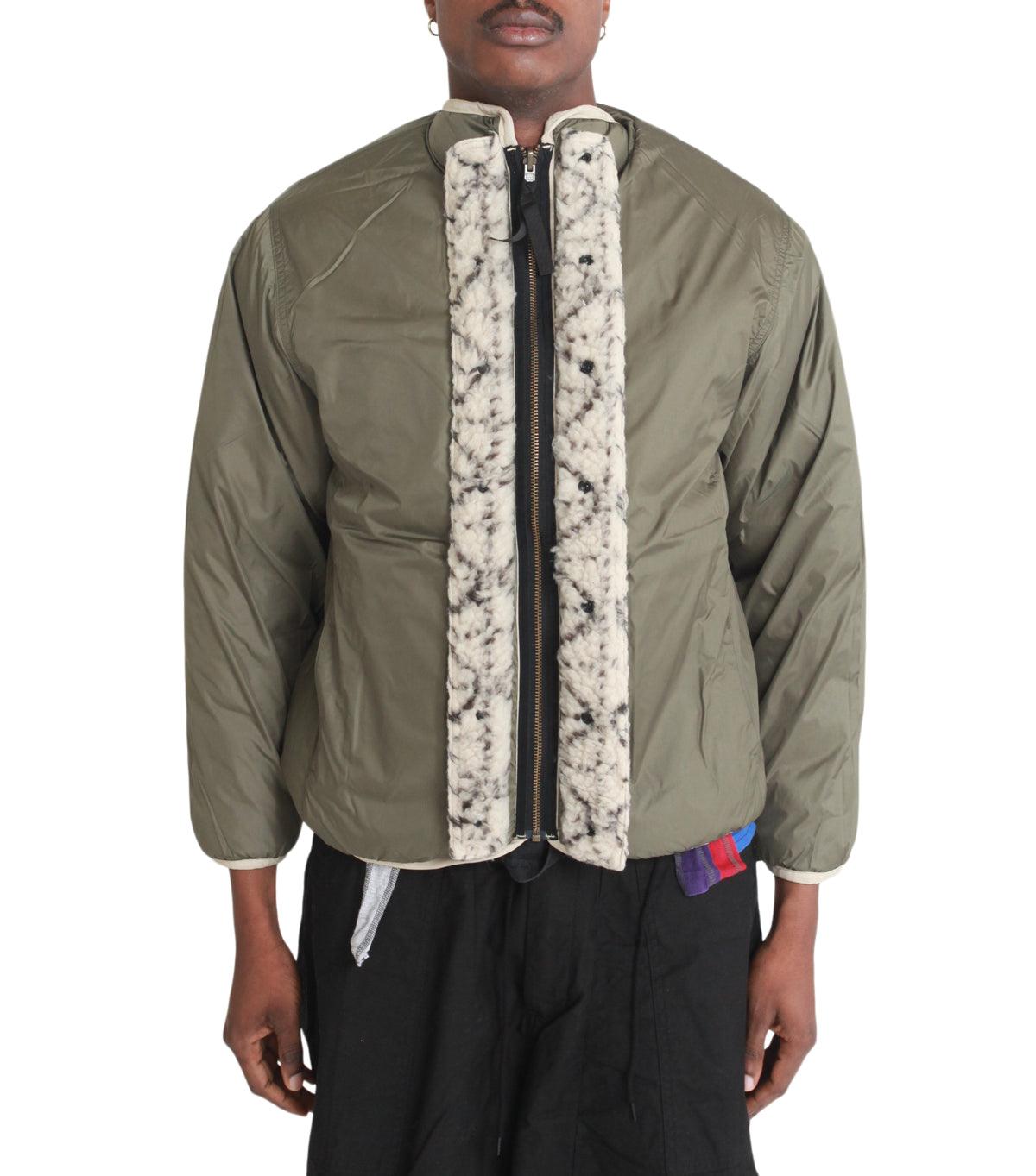Kapital Do-Gi Sashiko Boa Fleece Reversible Blouson Ecru | SOMEWHERE